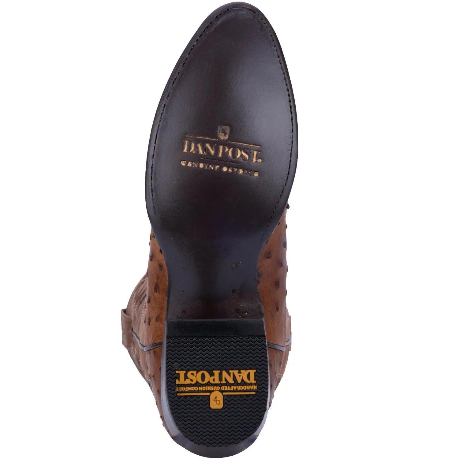 Dan Post Exotic Full Quill Ostrich Skin Round Toe Cowboy Boot DP2323 - BootSolution