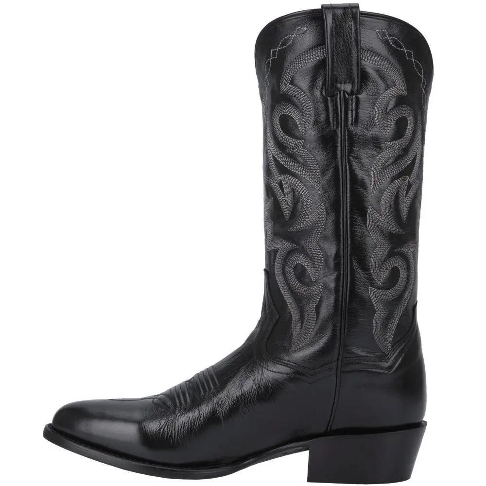 Dan Post Milwaukee Men's Black Leather Round Toe Cowboy Boot DP2110R - BootSolution