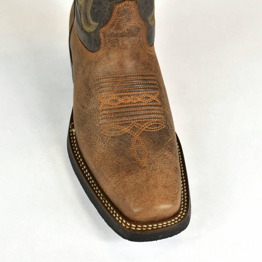 Denver Mountain Men’s Square Toe Cognac Leather Rodeo Boot Montana - BootSolution