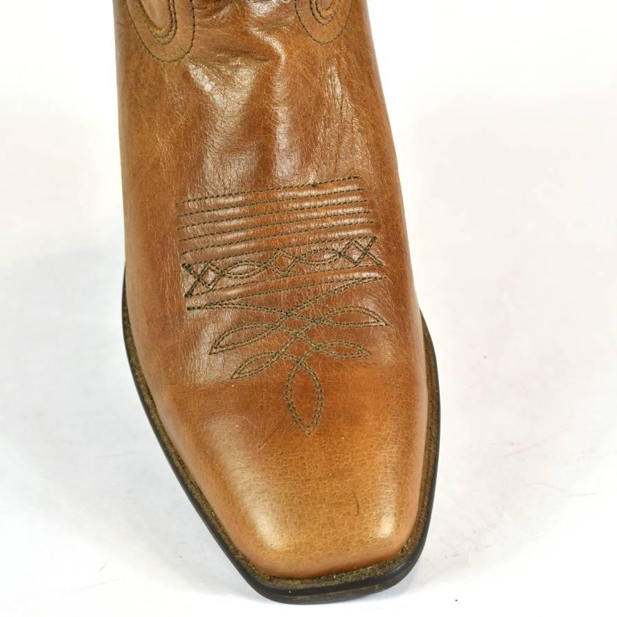 Dingo Mens Perkins 11" Cowboy Western Boot Bay Apache Leather Square Toe - BootSolution