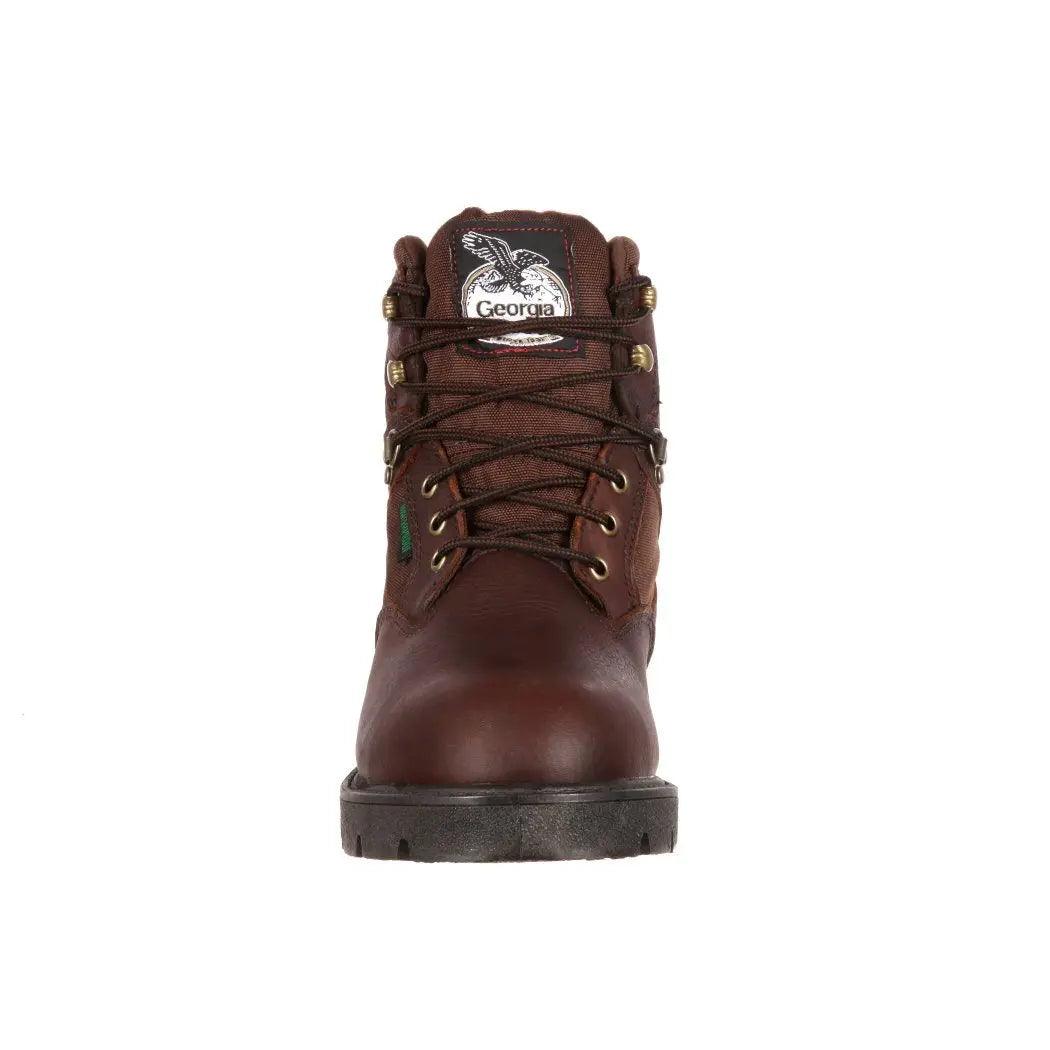 Georgia Boot Mens 6� Brown Steel Toe Waterproof Work Boot G105 - BootSolution