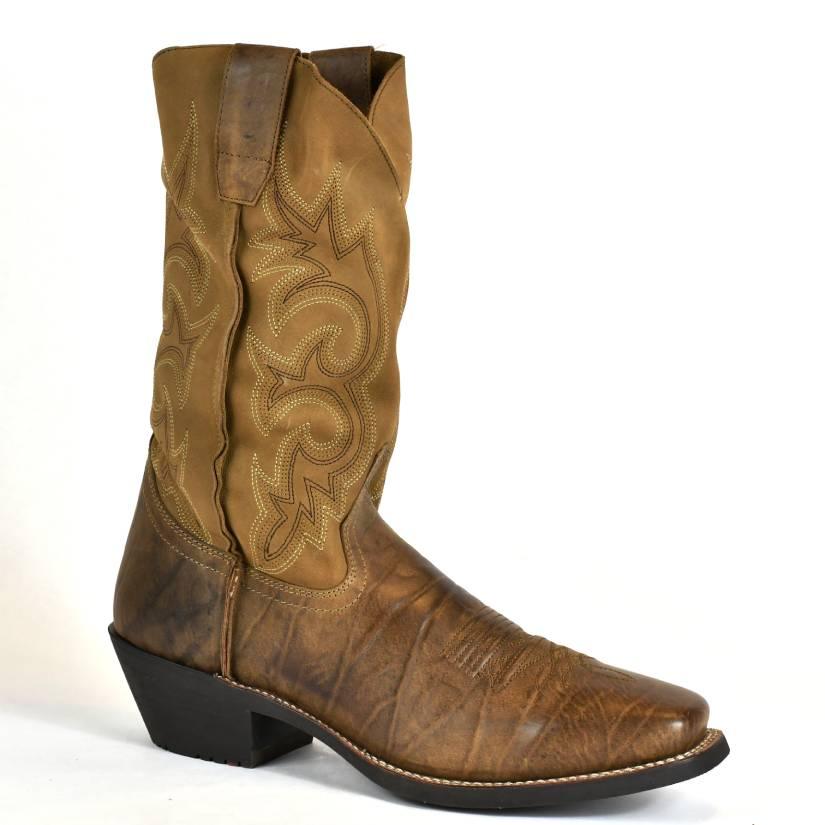 Laredo Men's Fashion Slouch Brown Leather Cowboy Boots 9-1 - BootSolution