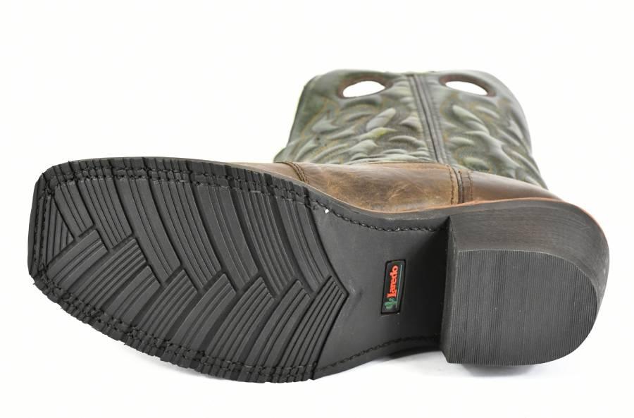Laredo Roper Cowboy Boot-Brown Leather with Deep Green Shaft 9-2 - BootSolution