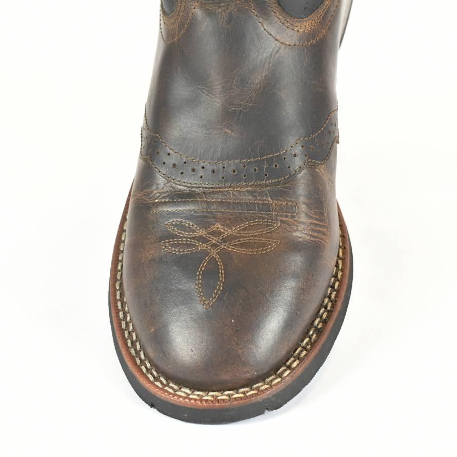 Laredo Round Toe Roper Cowboy Boot-Brown Leather-Men's 4-25 - BootSolution