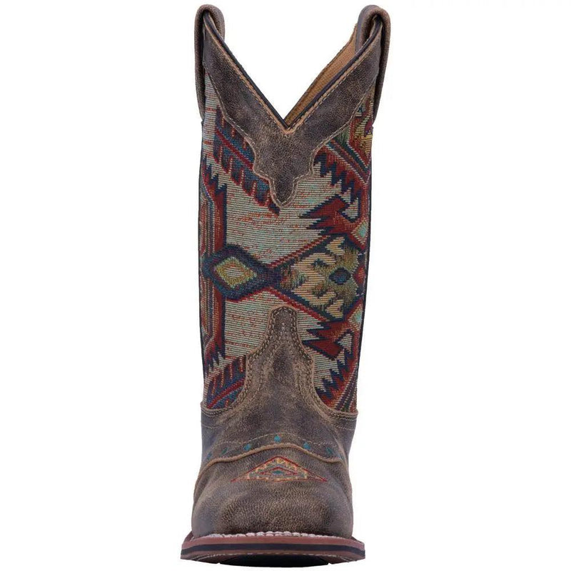 Laredo Scout Brown-Multi Leather Square Toe Women's Western Boot 5647 - BootSolution