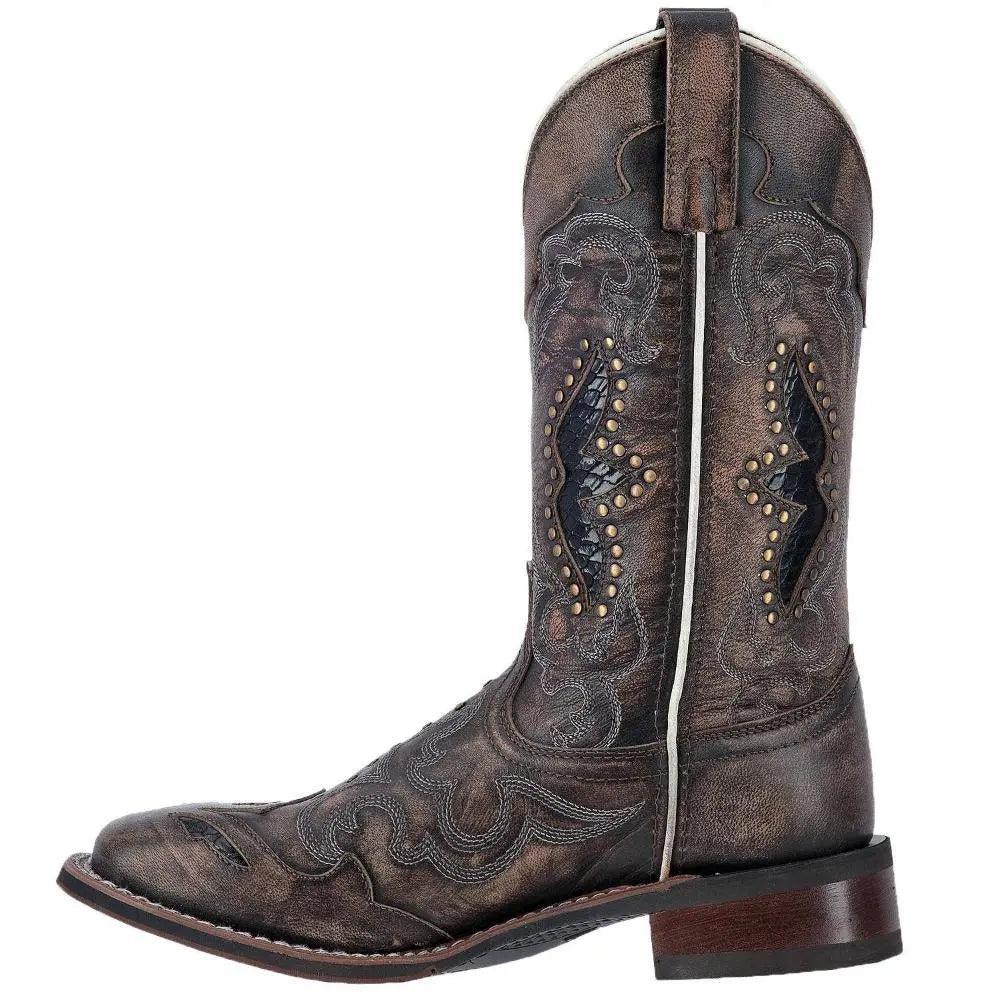Laredo Spellbound Square Toe Black-Tan Leather Western Boot 5660 - BootSolution