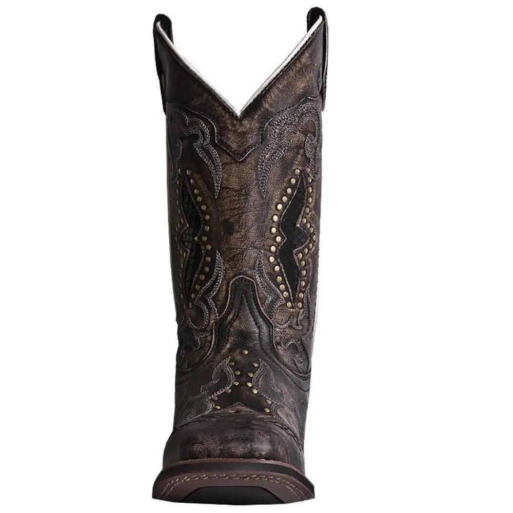 Laredo Spellbound Square Toe Black-Tan Leather Western Boot 5660 - BootSolution