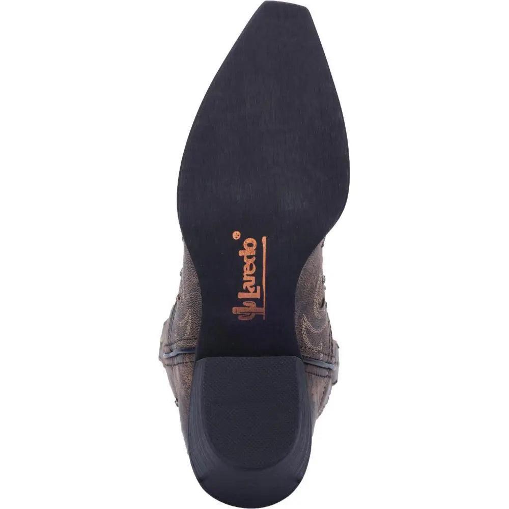 Laredo Vanessa Black Tan Snip Toe Wide Calf Leather Boot 52050 - BootSolution