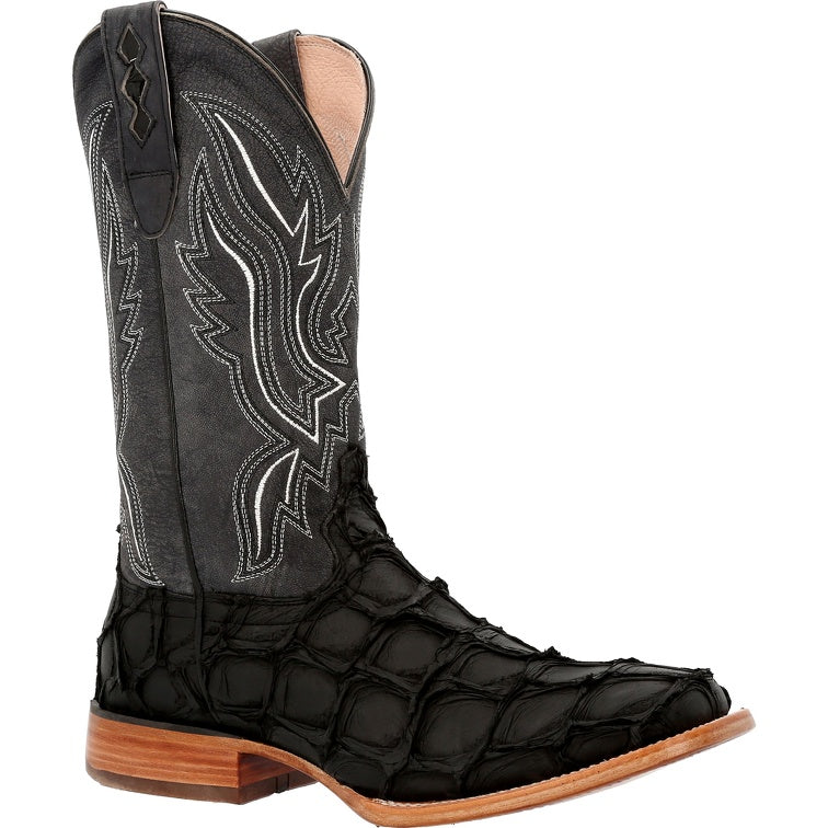 Durango Premium Exotics Matte Black Pirarucu Western Boot DDB0381