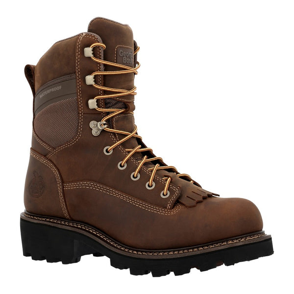 Georgia Boot Core 37 9" Scalloped Heel Waterproof Logger Work Boot GB00717