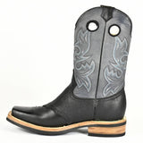 Bonanza Black Leather Square Toe, Rubber Sole Rodeo Boot BA4000B - BootSolution