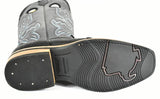Bonanza Black Leather Square Toe, Rubber Sole Rodeo Boot BA4000B - BootSolution