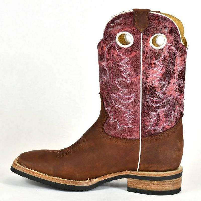 Bonanza Chedron Leather Square Toe, Rubber Sole Rodeo Boot BA4004 - BootSolution