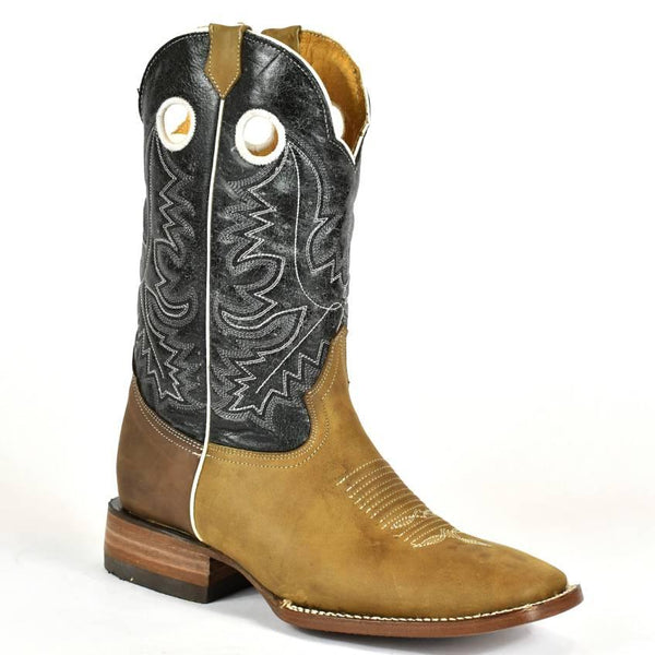 Bonanza Tobacco Leather Square Toe, Leather Sole Rodeo Boot BA4004T - BootSolution