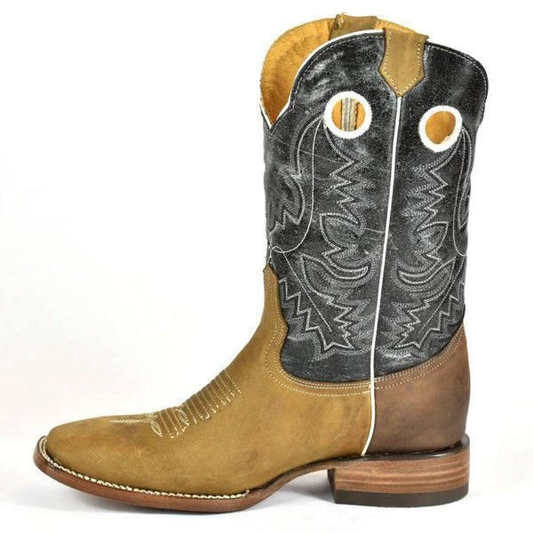 Bonanza Tobacco Leather Square Toe, Leather Sole Rodeo Boot BA4004T - BootSolution