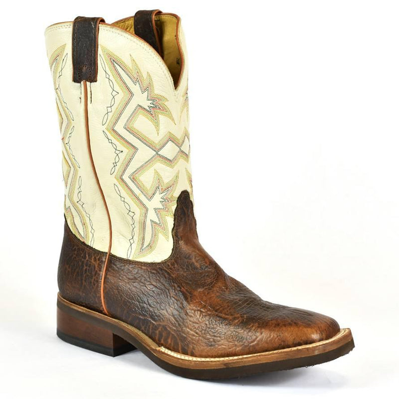 Buffalo Print Leather Square Toe Roper Cowboy Boots-Nocona-MD5331 - BootSolution