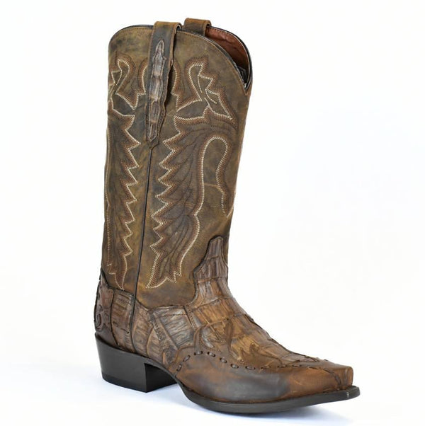 DAN POST MEN’S BROWN CAIMAN LEATHER COWBOY BOOT - BootSolution