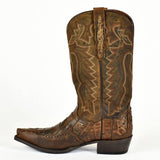 DAN POST MEN’S BROWN CAIMAN LEATHER COWBOY BOOT - BootSolution