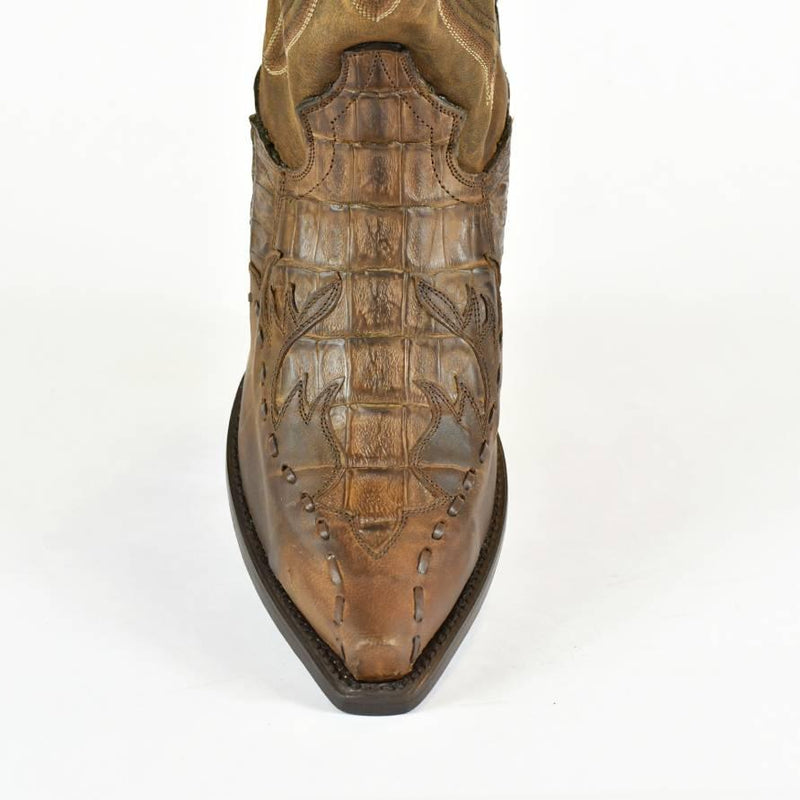 DAN POST MEN’S BROWN CAIMAN LEATHER COWBOY BOOT - BootSolution