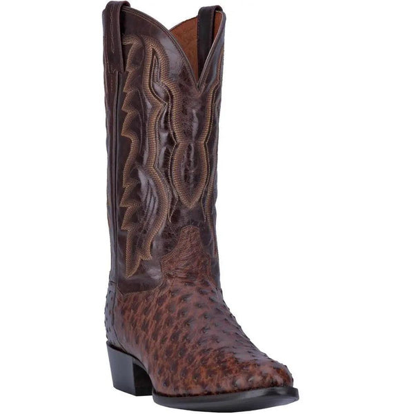 Dan Post Men's Exotic Full Quill Ostrich Round Toe Cowboy Boot DP3016 - BootSolution