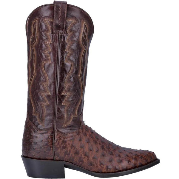 Dan Post Men's Exotic Full Quill Ostrich Round Toe Cowboy Boot DP3016 - BootSolution