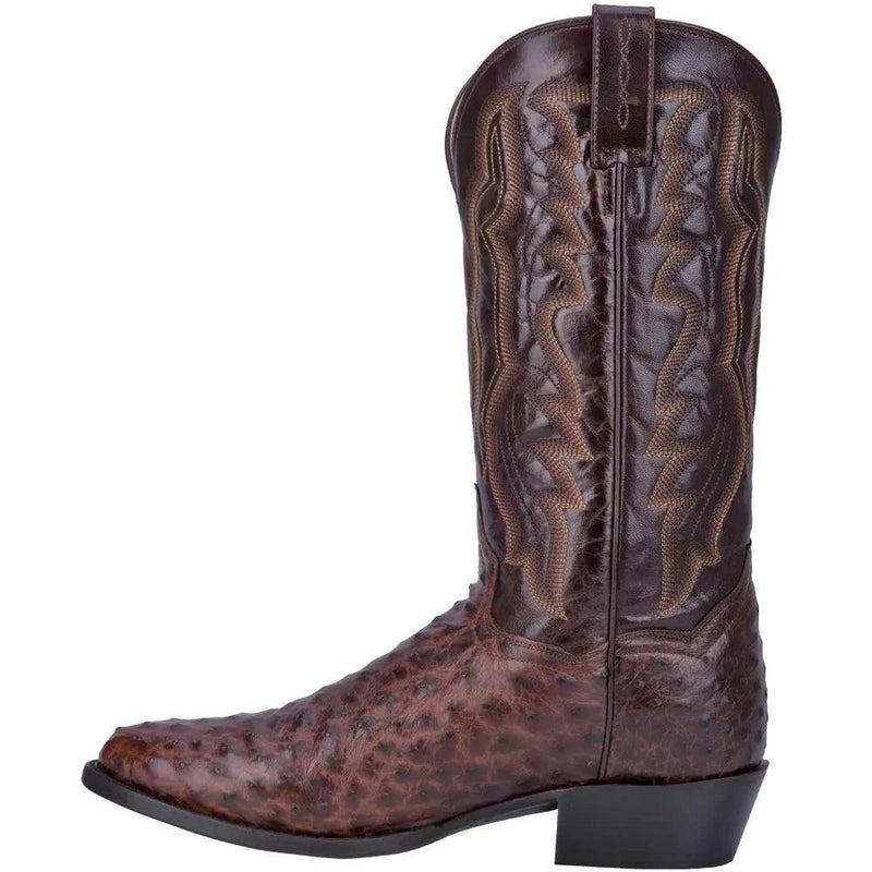 Dan Post Men's Exotic Full Quill Ostrich Round Toe Cowboy Boot DP3016 - BootSolution