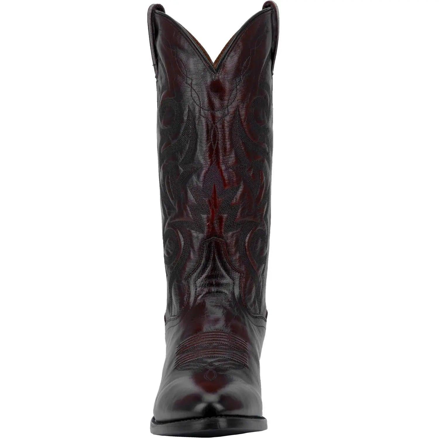 Dan Post Men's Milwaukee Cowboy Boot - Rounded Toe, Black Cherry Leather, Comfort Cushion