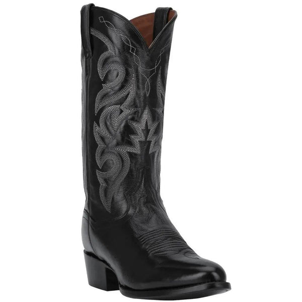 Dan Post Milwaukee Men's Black Leather Round Toe Cowboy Boot DP2110R - BootSolution