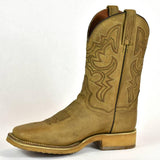 Dan Post Roper Cowboy Boot- Tan Leather- Cowboy Certified Square Toe 5-2 - BootSolution