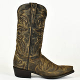 Dan Post Snip Toe Distressed Brown Leather Cowboy Boots 2-138 - BootSolution