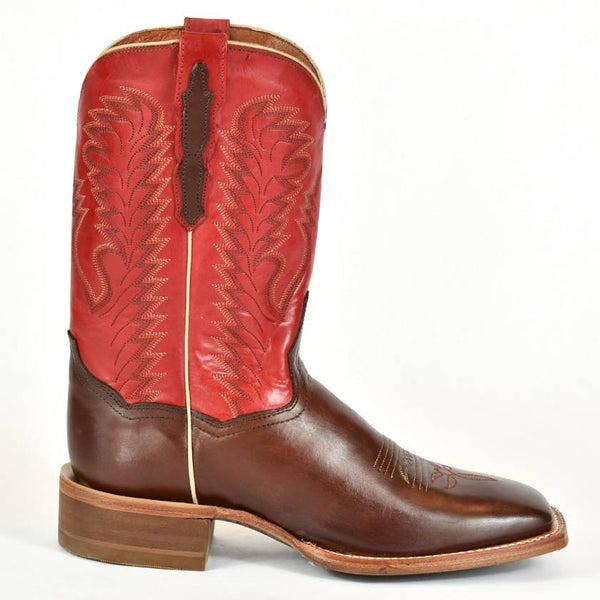 Dan Post Square Toe Dress Cowboy Boot-Brown Leather Roper 4-131-1 - BootSolution