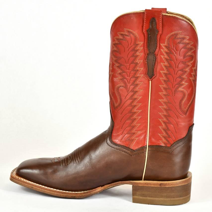 Dan Post Square Toe Dress Cowboy Boot-Brown Leather Roper 4-131-1 ...