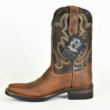 Denver Mountain Men’s  Square Toe  Cognac Leather Rodeo Boot Montana - BootSolution