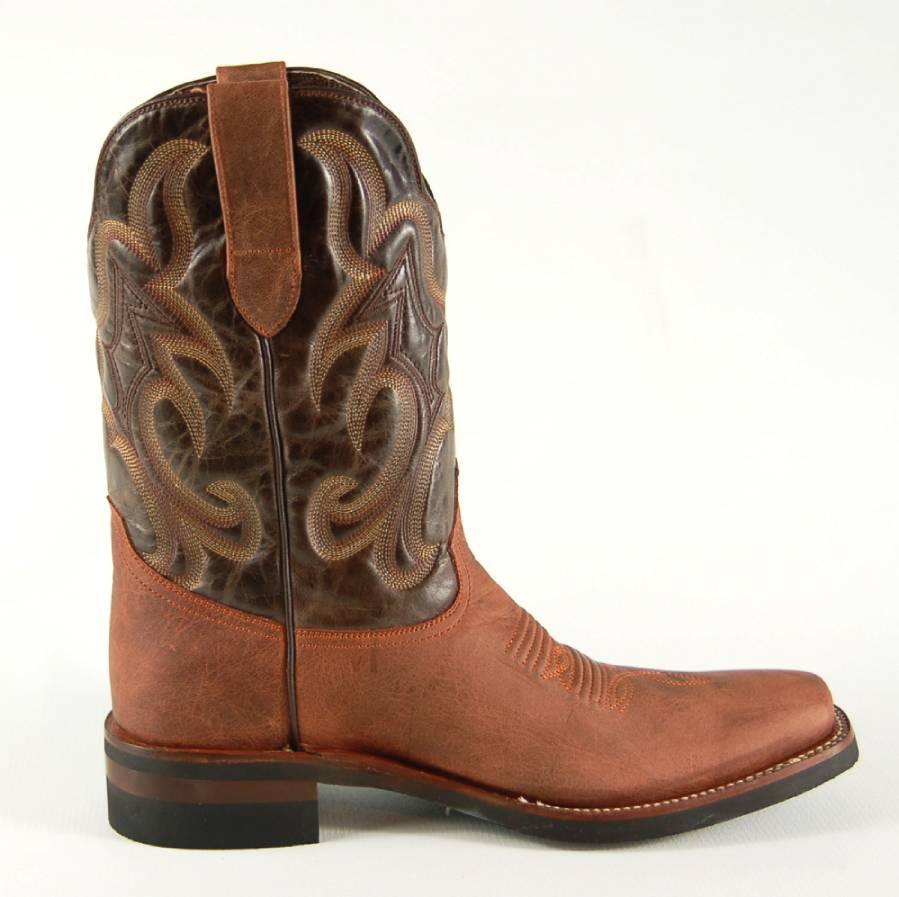 Denver Mountain Men’s  Square Toe  Cognac Leather Rodeo Boot Montana - BootSolution