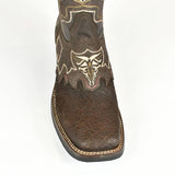Denver Mountain Rubber Sole Cowboy Boots- Brown Shoulder French Toe 830-S - BootSolution