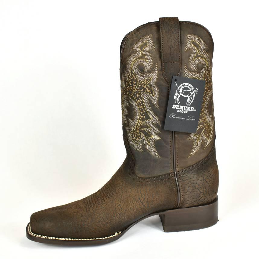 Denver Mountain Square Toe Men's Cowboy Boot, Brown Shoulder Leather - 845 - BootSolution