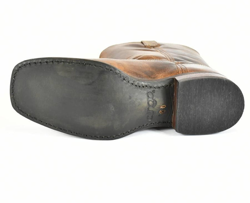 Dingo Boot Men's Brown Leather Square Toe Roper 4-26 - BootSolution