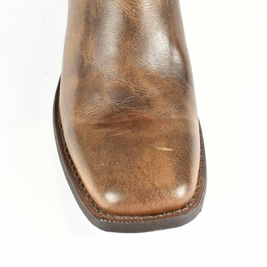 Dingo Boot Men's Brown Leather Square Toe Roper 4-26 - BootSolution