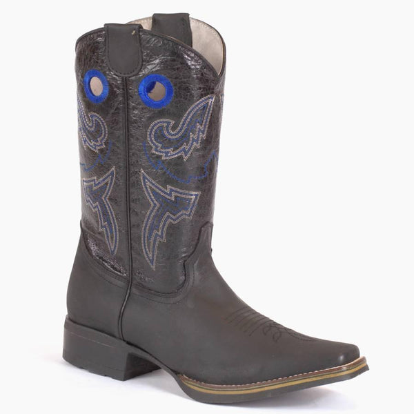 El Norteno Family Black Leather Rodeo Cowboy Boot-226 - BootSolution
