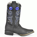 El Norteno Family Black Leather Rodeo Cowboy Boot-226 - BootSolution