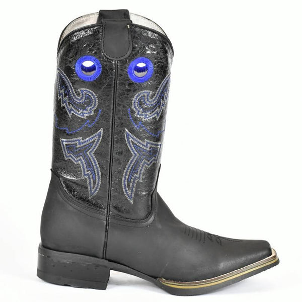 El Norteno Family Black Leather Rodeo Cowboy Boot-226 - BootSolution