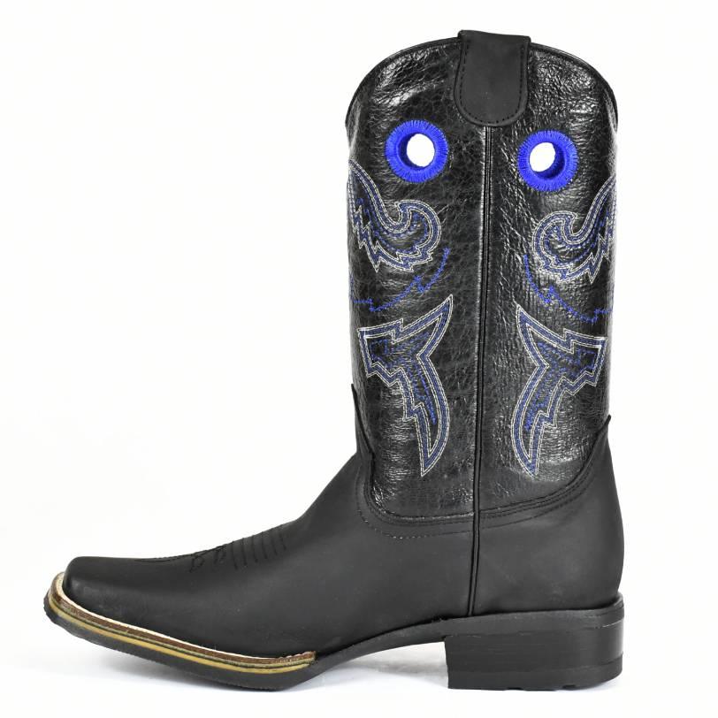 El Norteno Family Black Leather Rodeo Cowboy Boot-226 - BootSolution