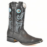 El Norteno Family Black Leather Rodeo Cowboy Boot-226 - BootSolution