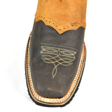 El Tejano Brown and Tan Leather Roper Cowboy Boot-801 - BootSolution