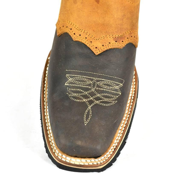 El Tejano Brown and Tan Leather Roper Cowboy Boot-801 - BootSolution