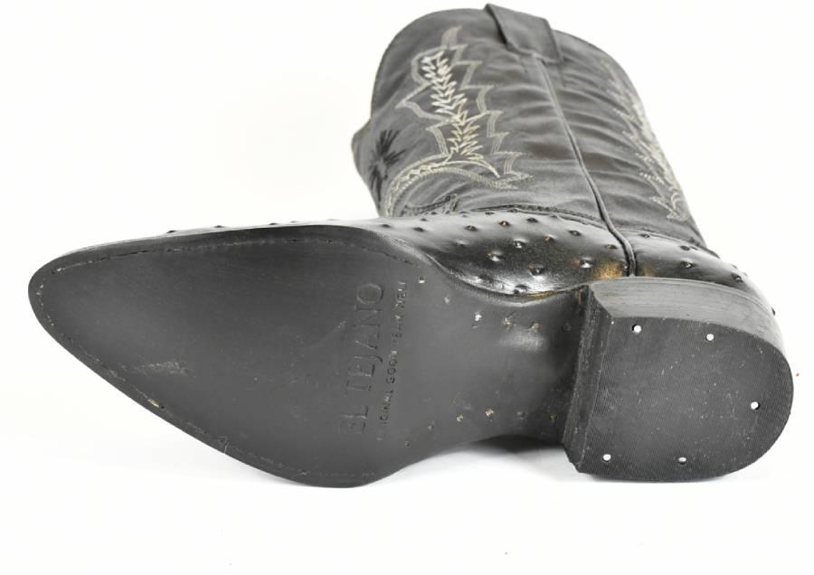 El Tejano Full Quill Ostrich Print Leather Pointed Toe Cowboy Boot 121373 - BootSolution