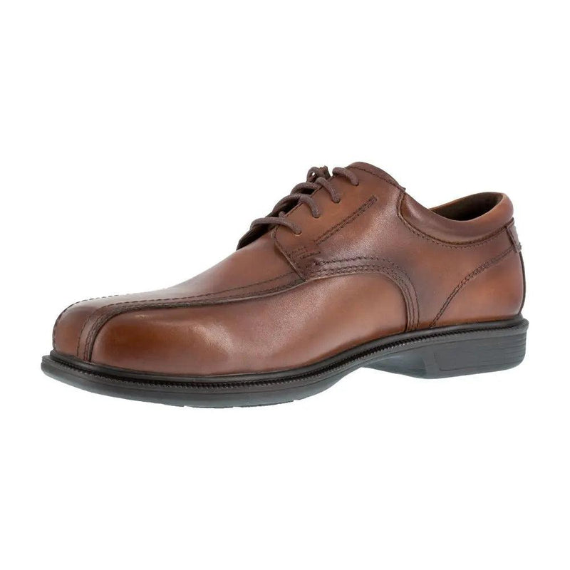 Florsheim Men’s Brown Leather Lace-Up Oxford Steel Toe Work Shoe FS2001 - BootSolution