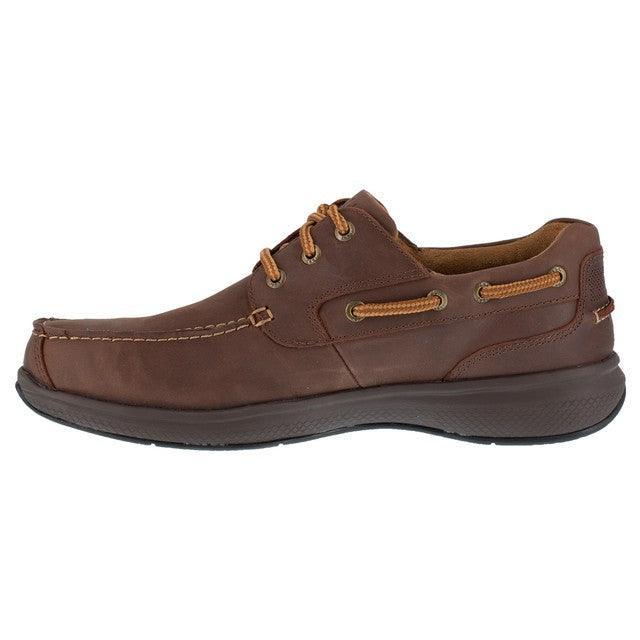 Florsheim Men’s Crazy Horse Memory Foam Comfort Steel Toe Boat Shoe FS2326 - BootSolution
