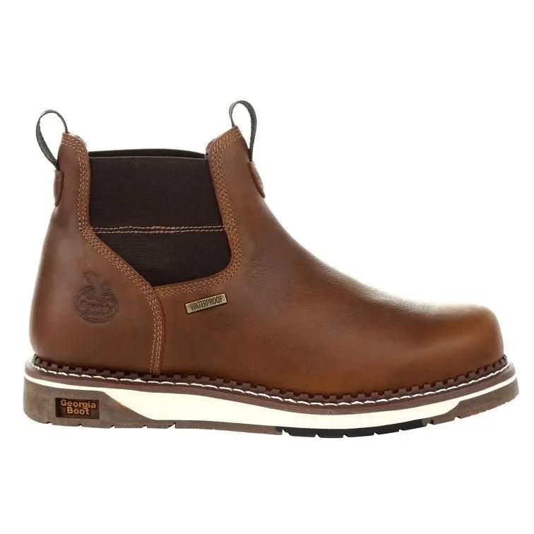 Georgia Boot Men’s AMP LT Wedge Steel Toe Waterproof Chelsea Work Boot GB00353 - BootSolution