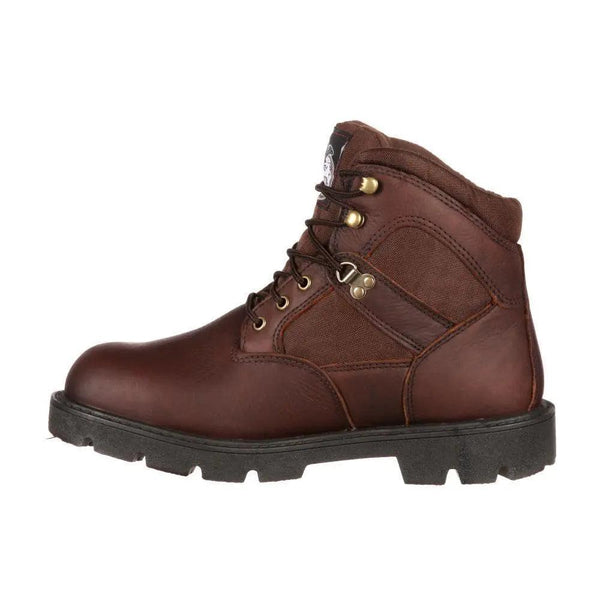 Georgia Boot Mens 6â€? Brown Steel Toe Waterproof Work Boot G105 - BootSolution